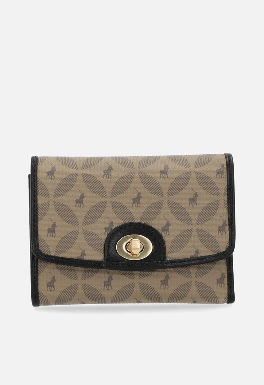 POLO - Havana trifold purse-black