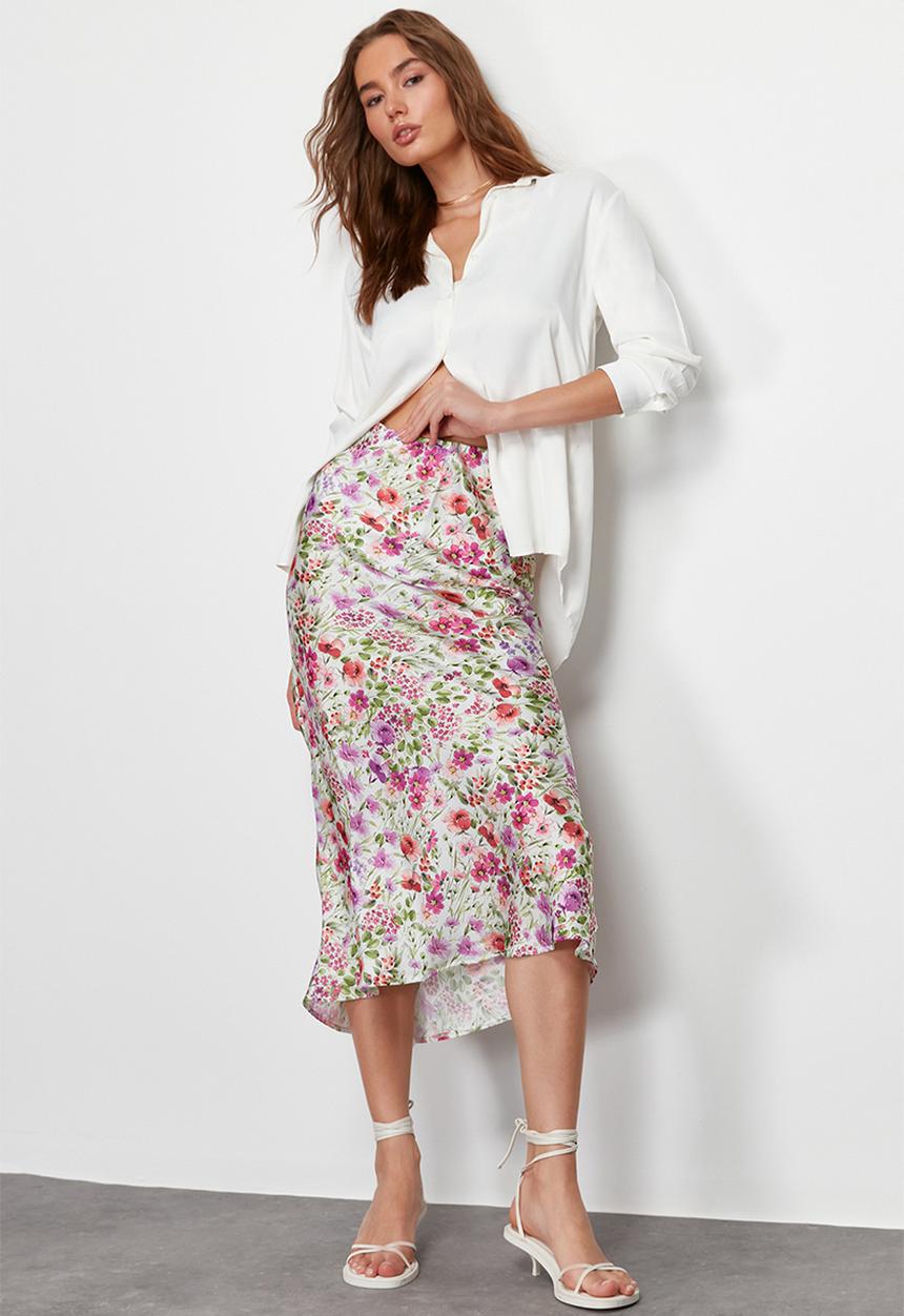 Trendyol - Midi length skirt - multicolored