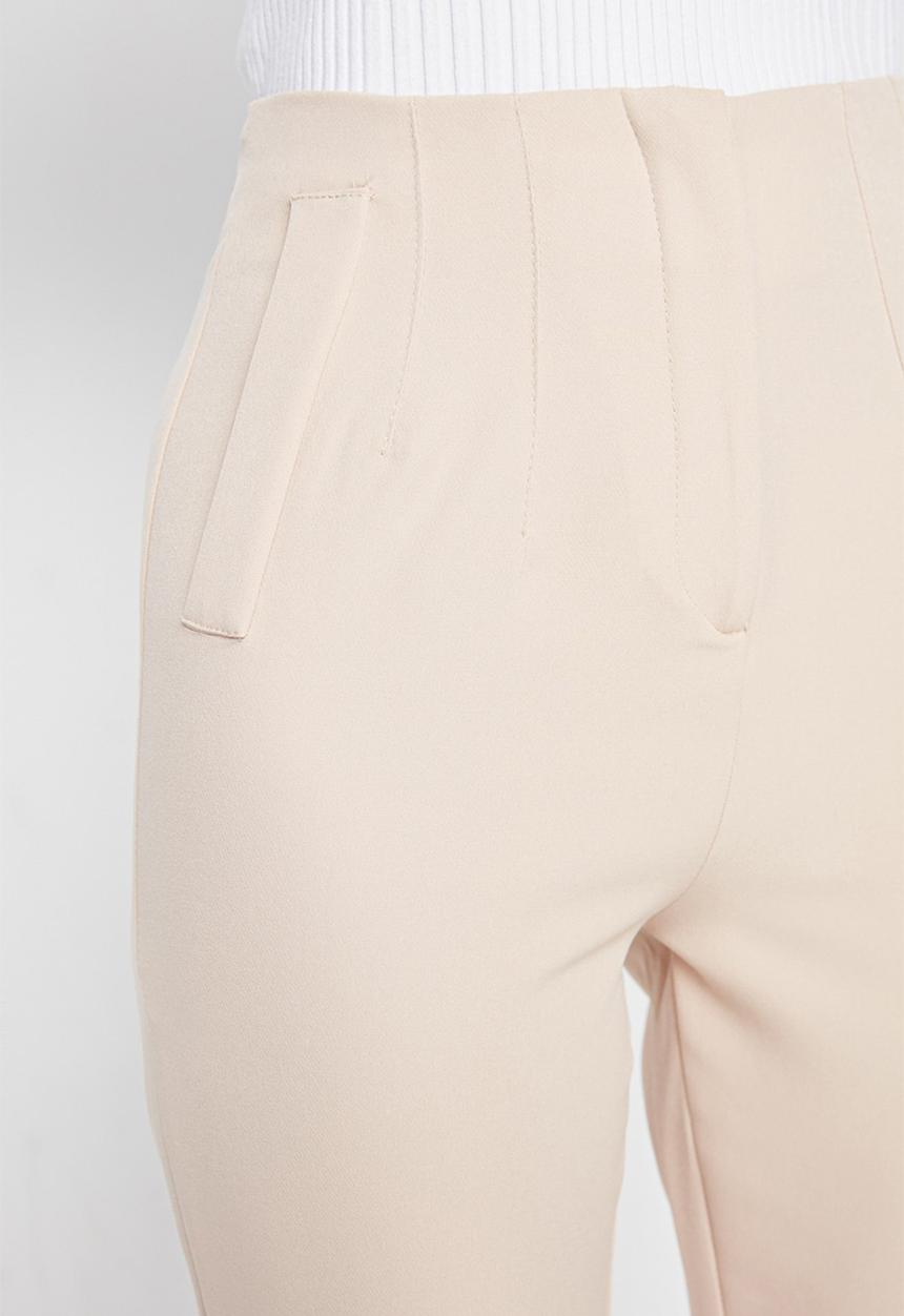 Trendyol - Bej high waisted trousers - beige