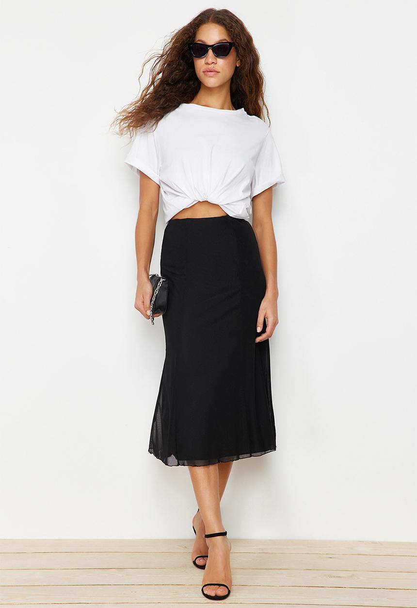 Trendyol - Maxi knitted skirt - black