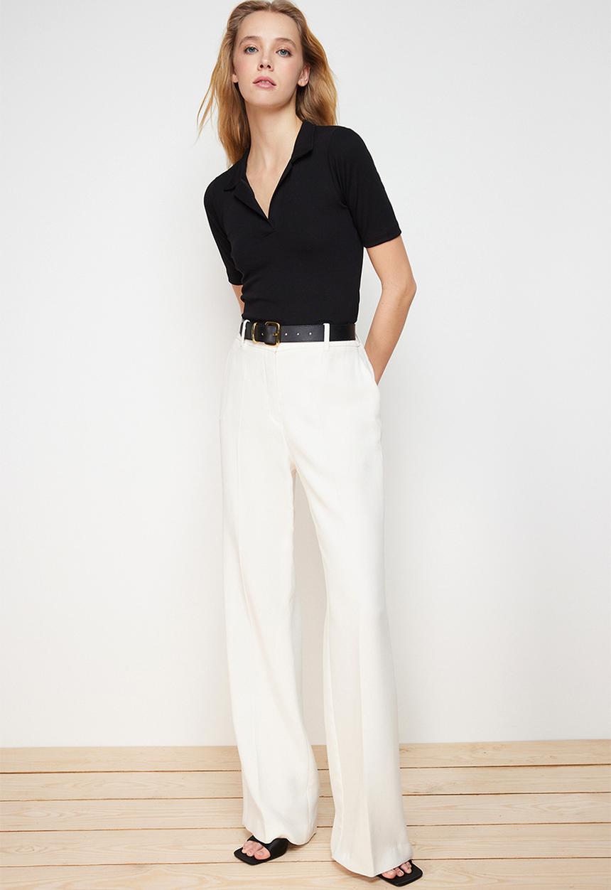 Trendyol - Poloneck fitted blouse - black