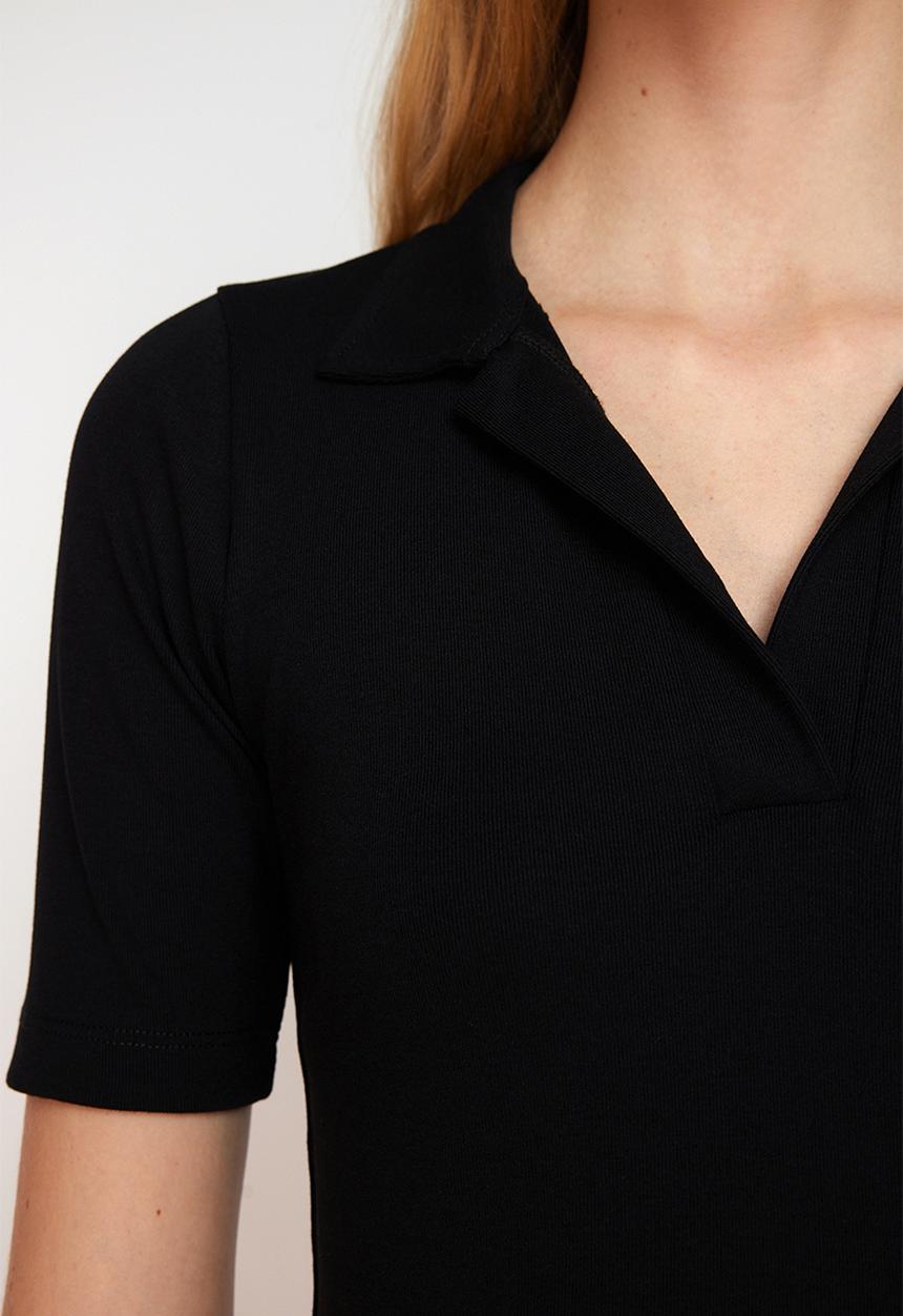 Trendyol - Poloneck fitted blouse - black