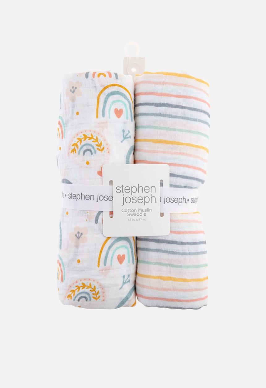 Stephen Joseph - Muslin blanket set 2 pack rainbow - multi
