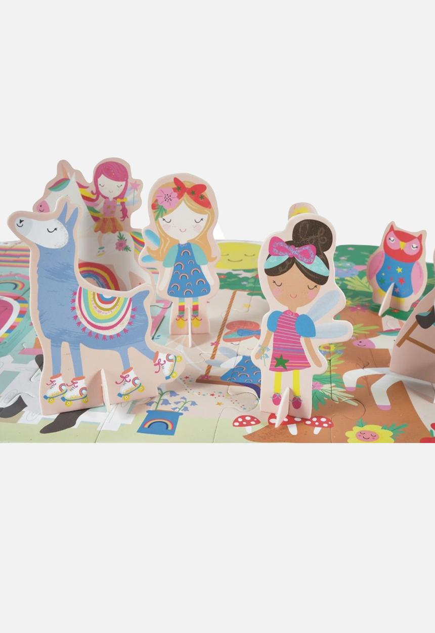 FLOSS AND ROCK - Rainbow fairy 60pc puzzle with figures - multi