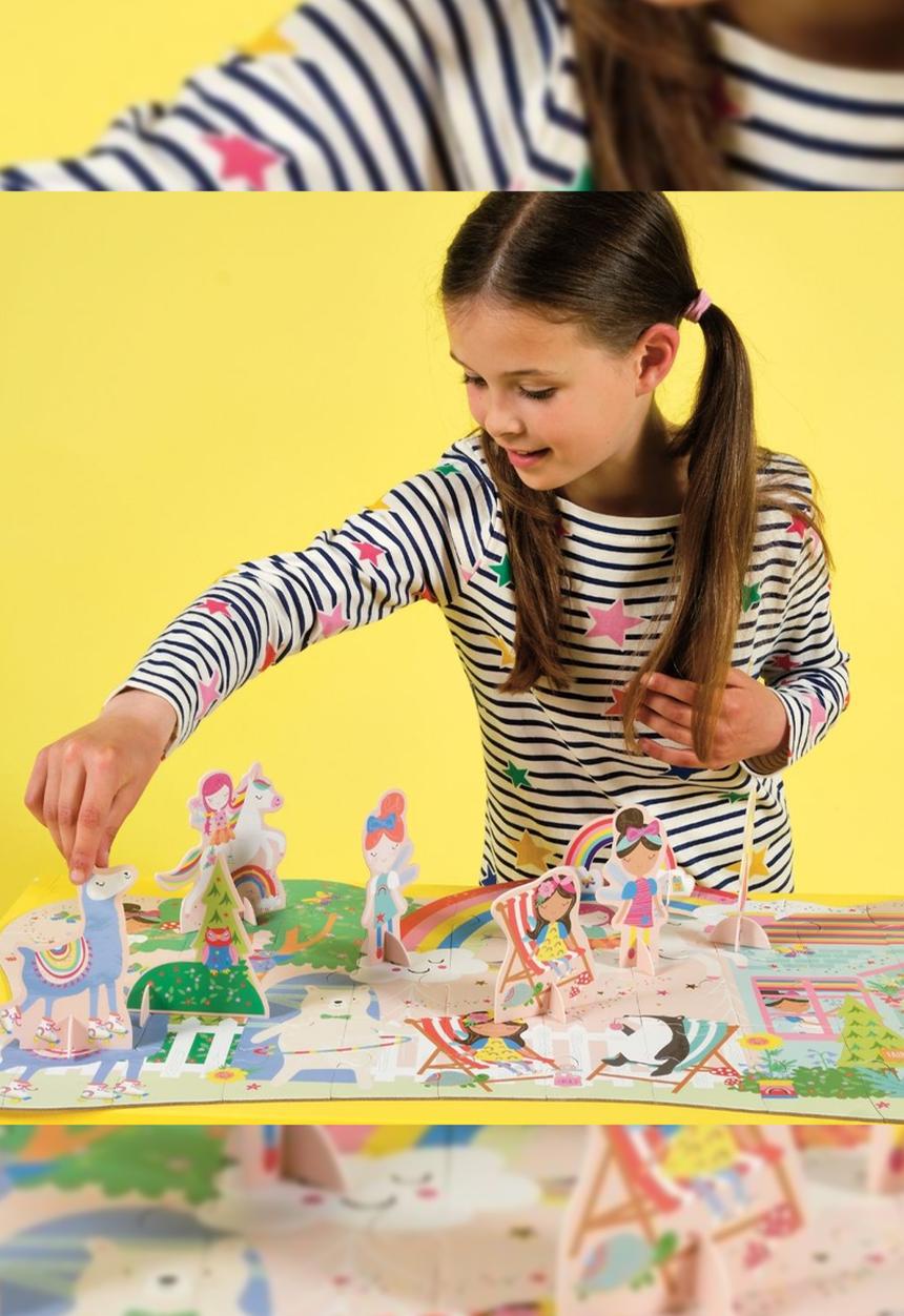 FLOSS AND ROCK - Rainbow fairy 60pc puzzle with figures - multi