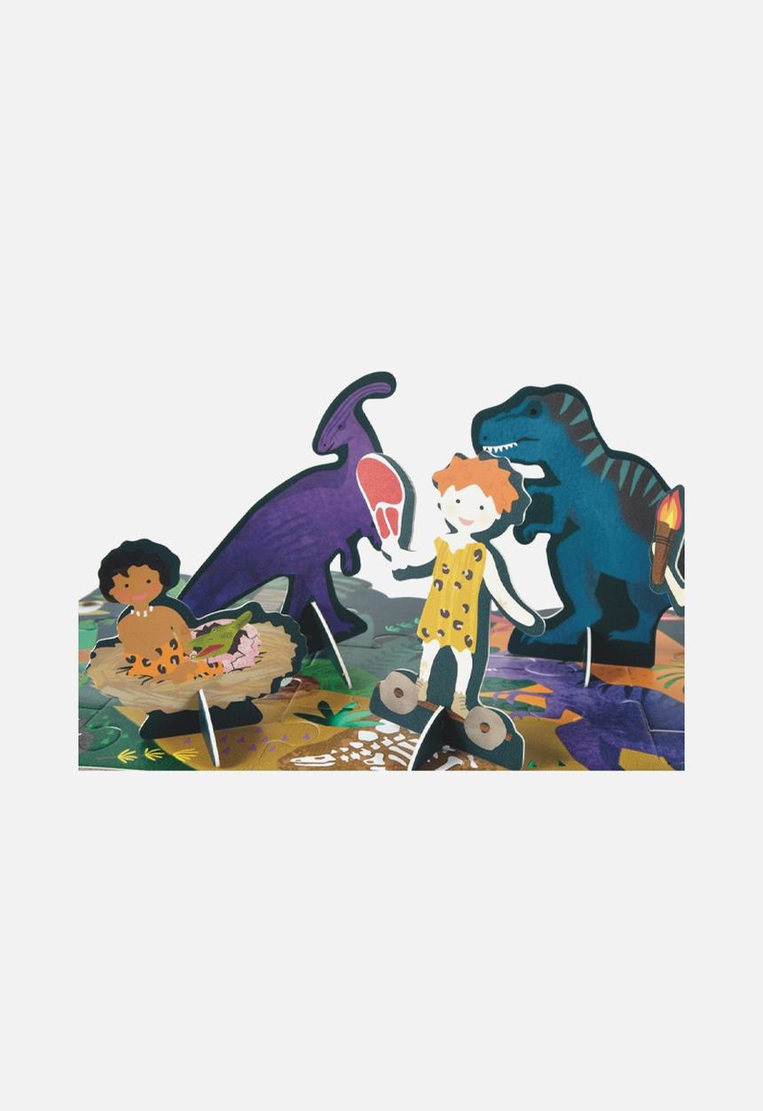 FLOSS AND ROCK - Space 60pc dino puzzle with figures - multi