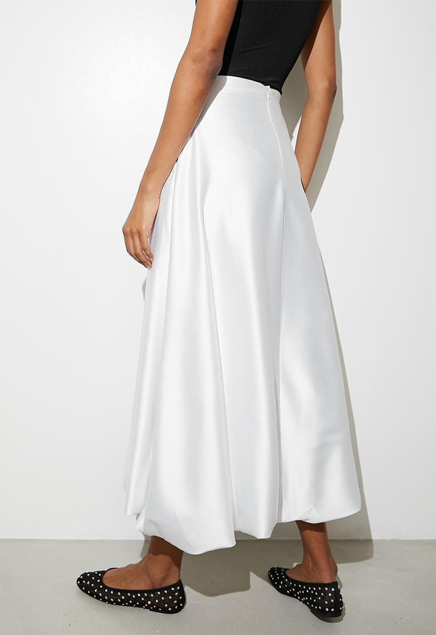 VELVET - Satin bubble skirt - ivory