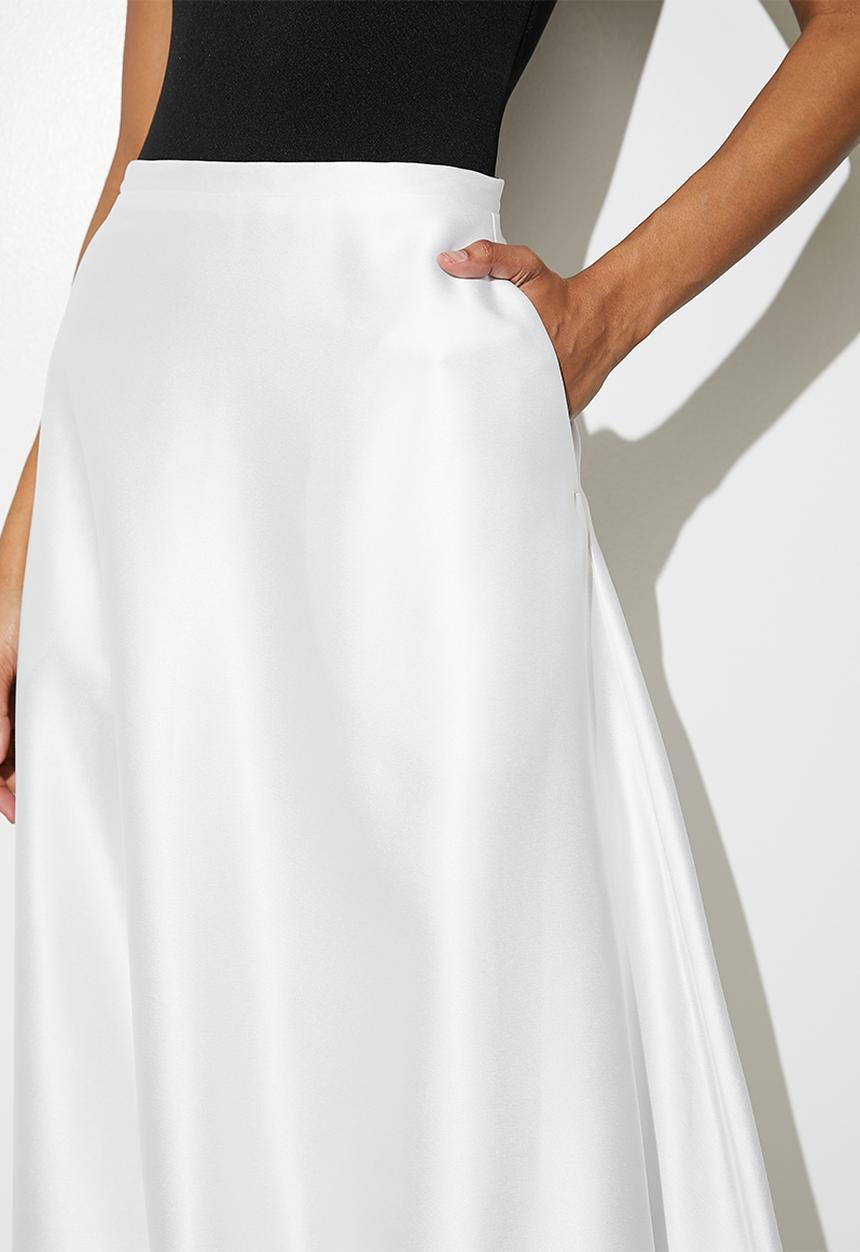 VELVET - Satin bubble skirt - ivory