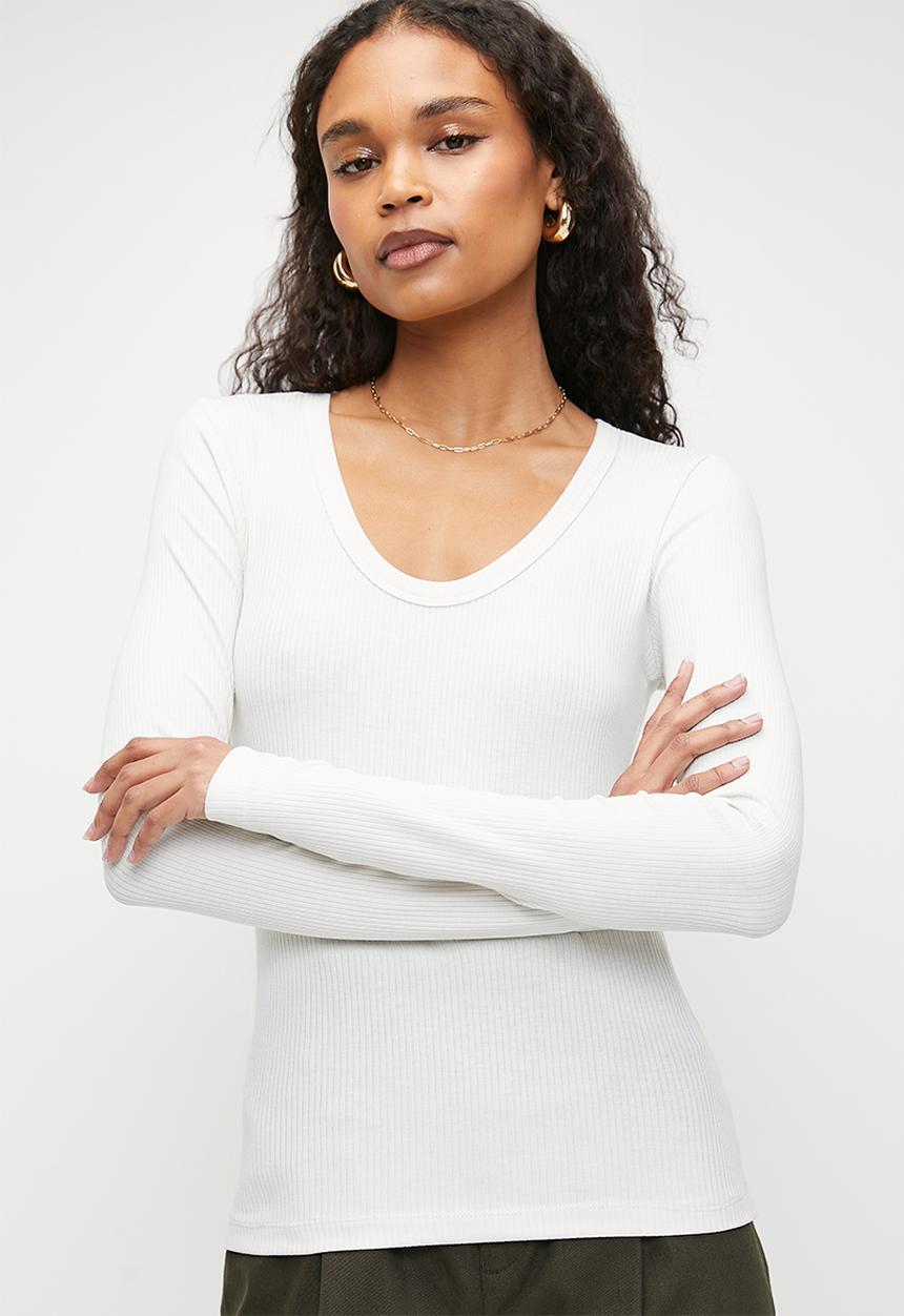 Superbalist - 2 pack scoop long sleeve tee - black & white 