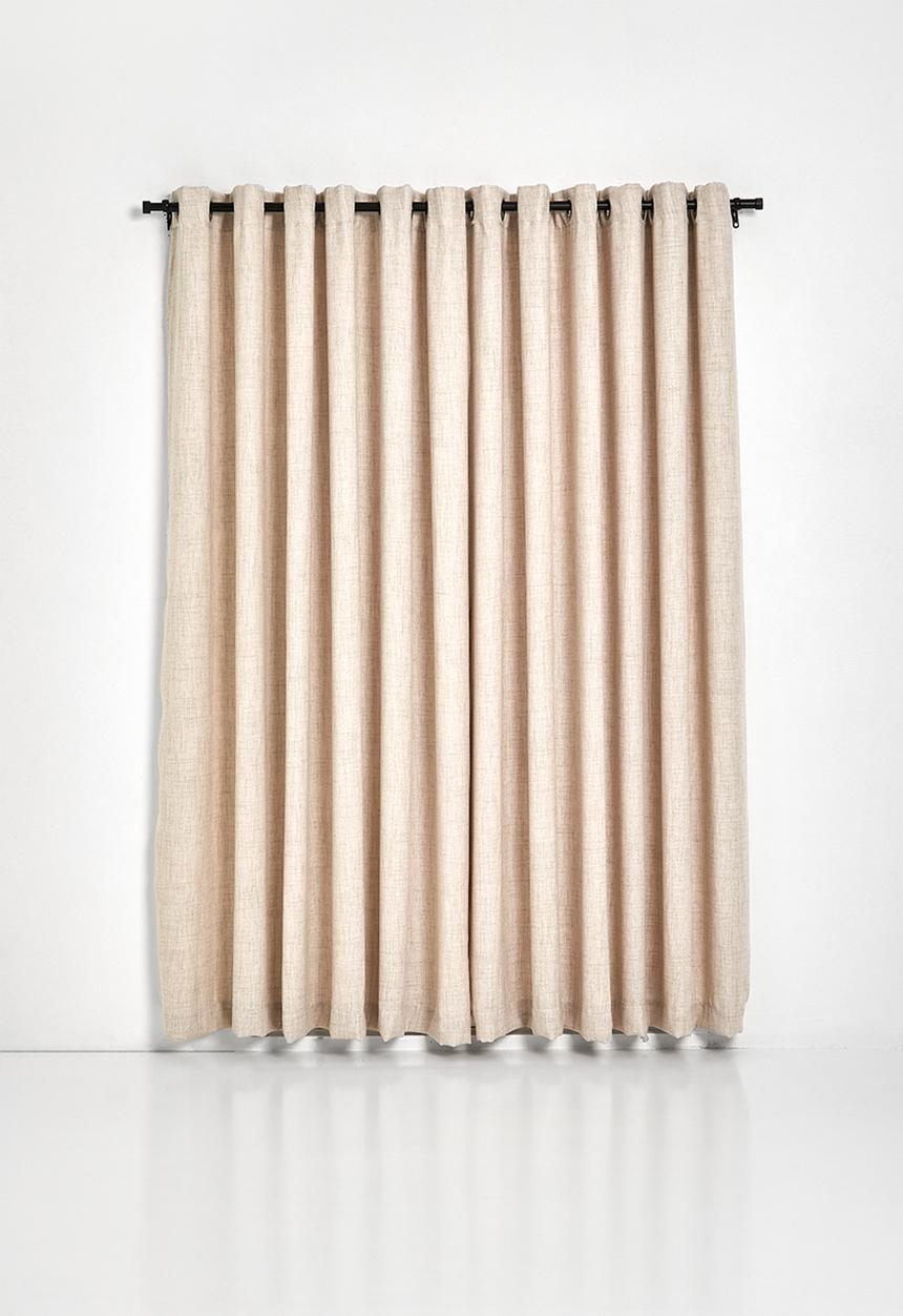 Sixth Floor - Textured Weave Lined Eyelet Curtain - Neutral