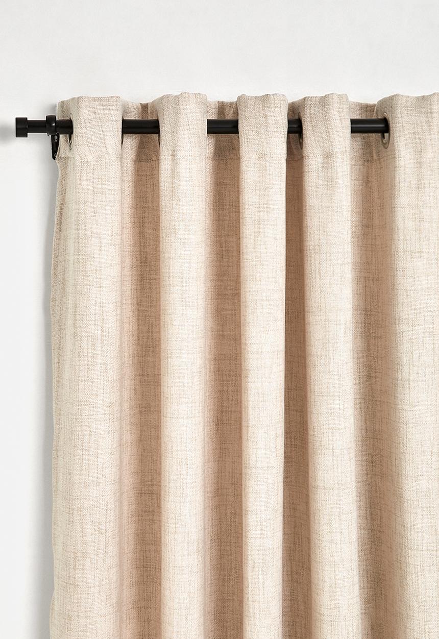 Sixth Floor - Textured Weave Lined Eyelet Curtain - Neutral