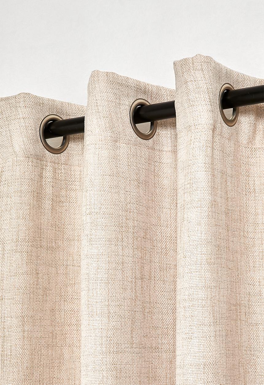 Sixth Floor - Textured Weave Lined Eyelet Curtain - Neutral