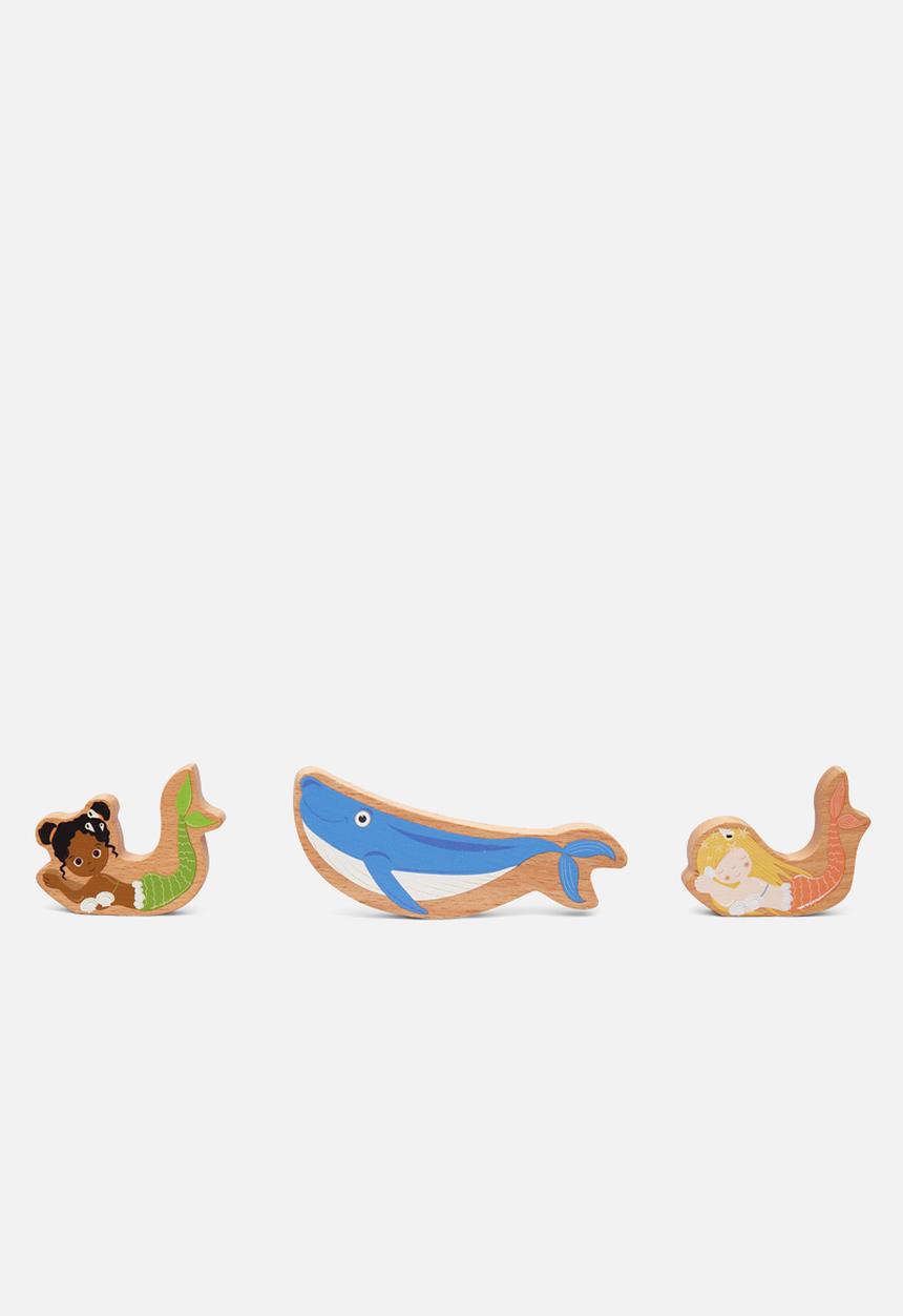 Scratch Europe - Stacking tower ocean 5 blocks & wooden pieces - multi
