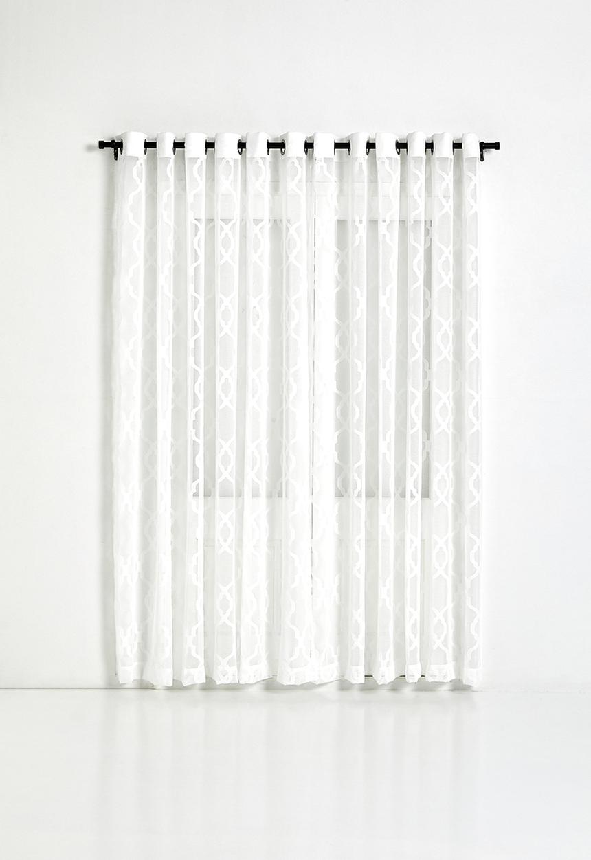 Sixth Floor - Overland Tufted Sheer Eyelet Curtain - White