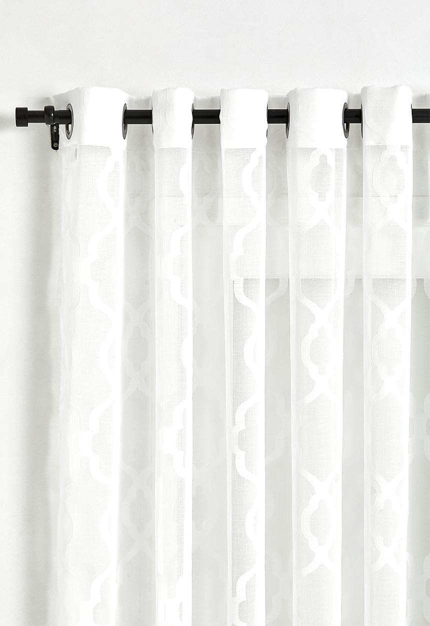 Sixth Floor - Overland Tufted Sheer Eyelet Curtain - White