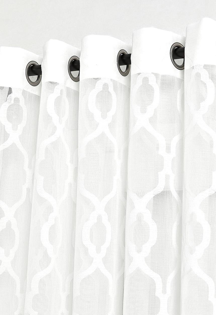 Sixth Floor - Overland Tufted Sheer Eyelet Curtain - White