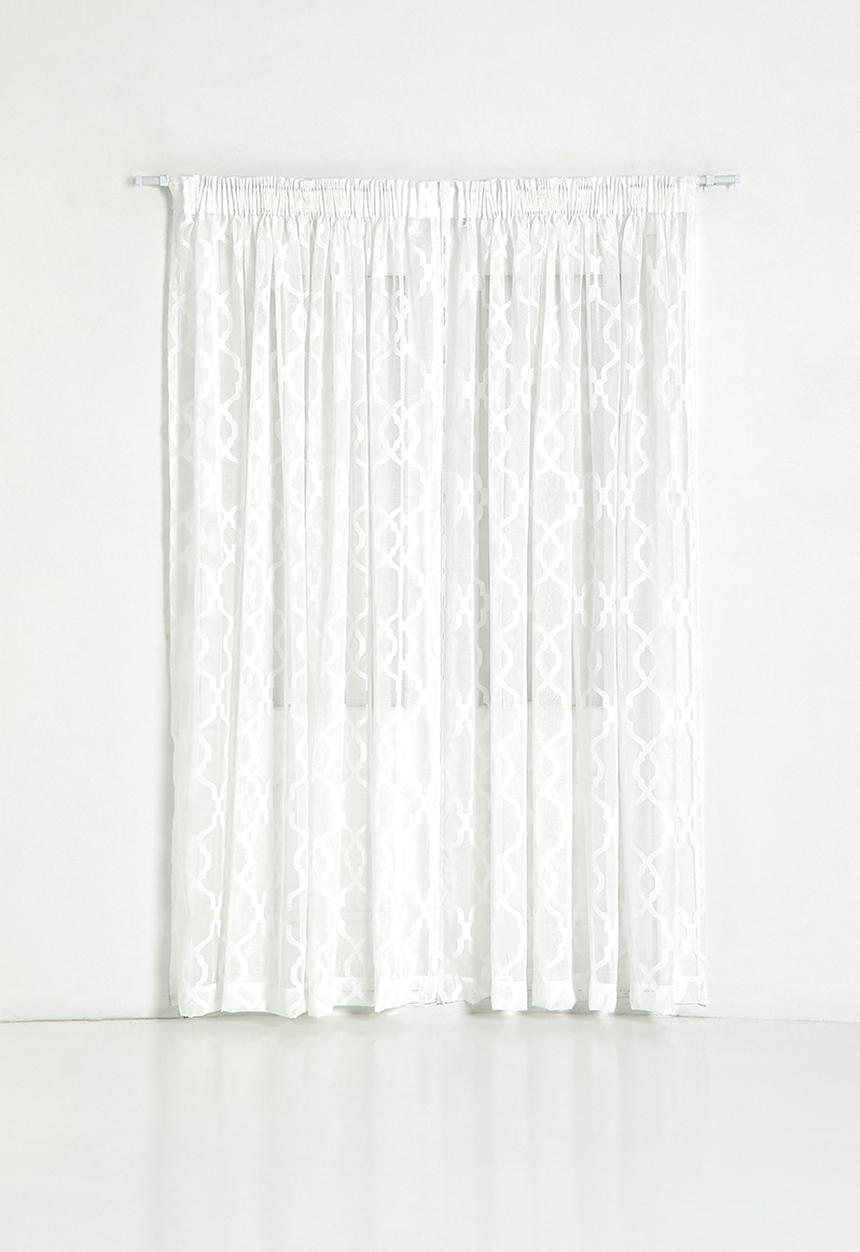 Sixth Floor - Overland Tufted Sheer Taped Curtain - White