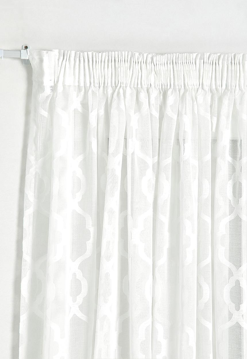 Sixth Floor - Overland Tufted Sheer Taped Curtain - White