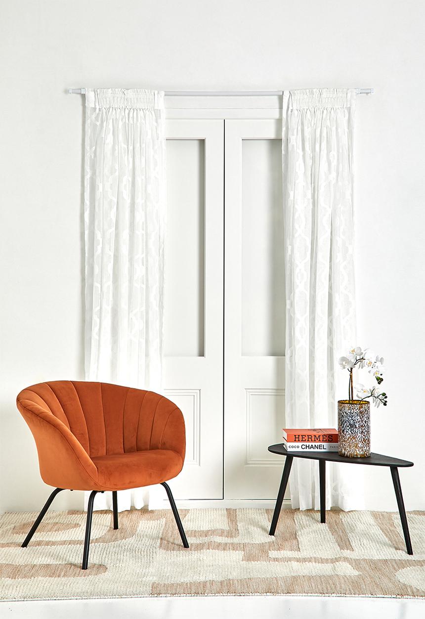 Sixth Floor - Overland Tufted Sheer Taped Curtain - White