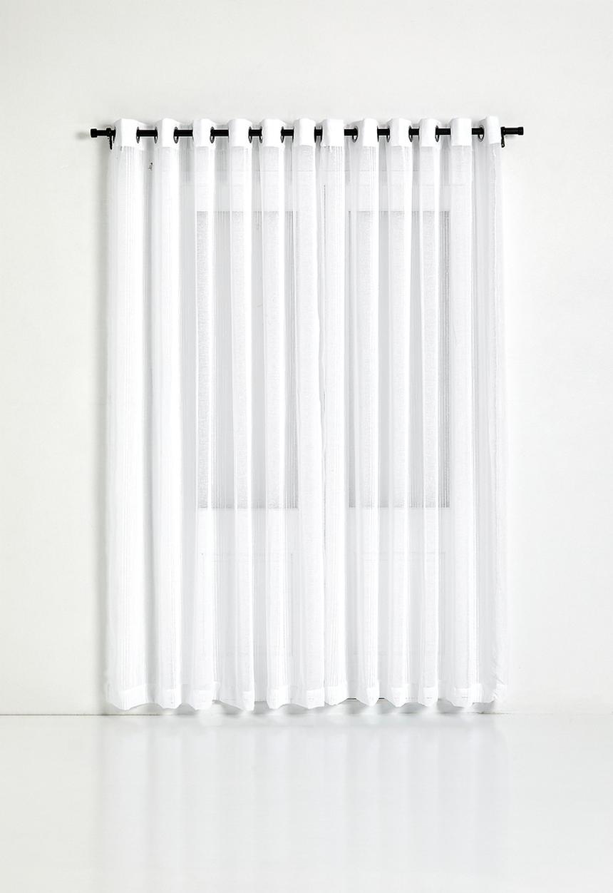 Sixth Floor - Sierra Linear Sheer Eyelet Curtain - White