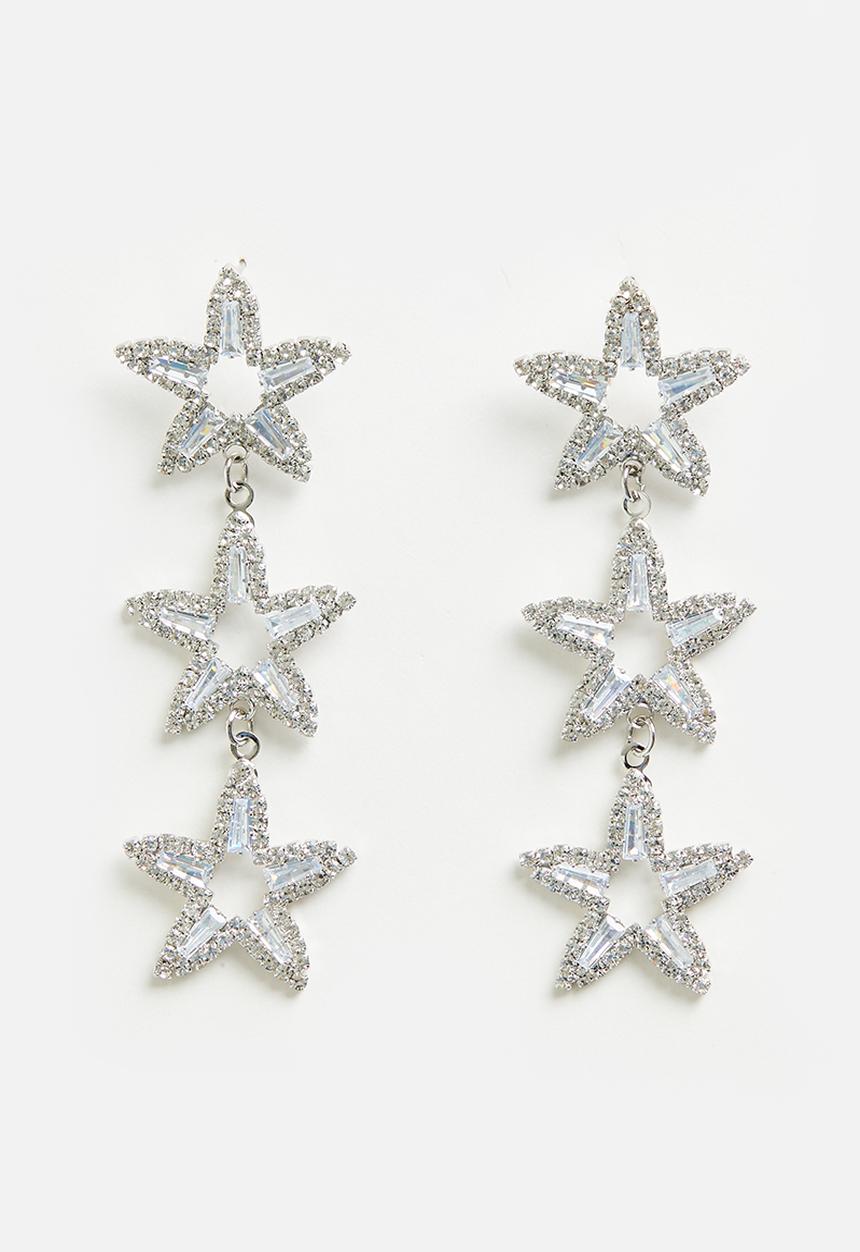 Me&B - Long Star Earrings - Silver