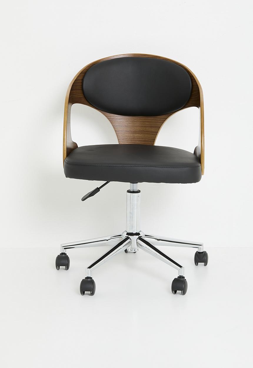 Sixth Floor - Samson office chair-Black & Walnut