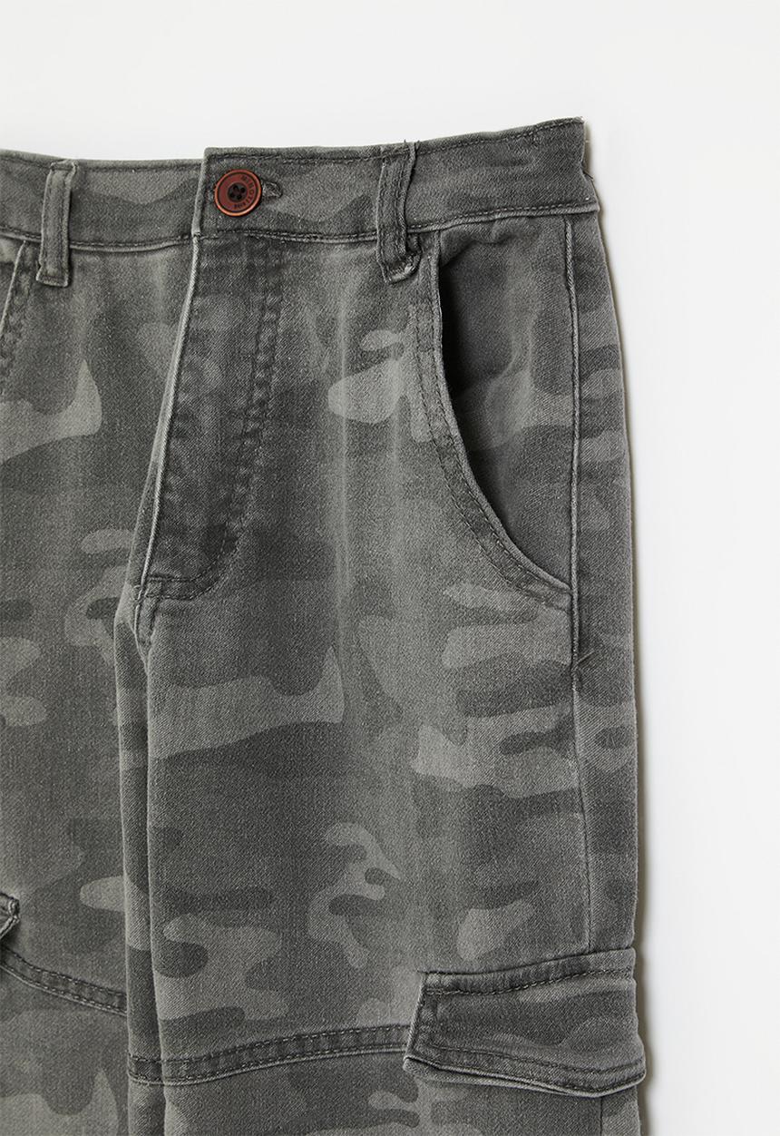 MINOTI - Boys grey camo basic comfy combat pant - grey/multi