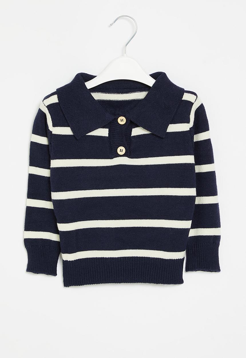 Pop Candy - Striped sweater - navy & white
