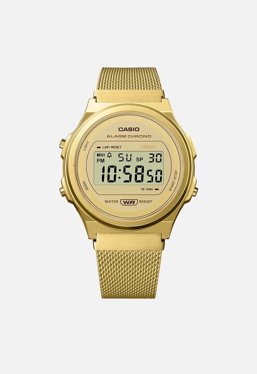 Casio - Retro mesh watch - gold