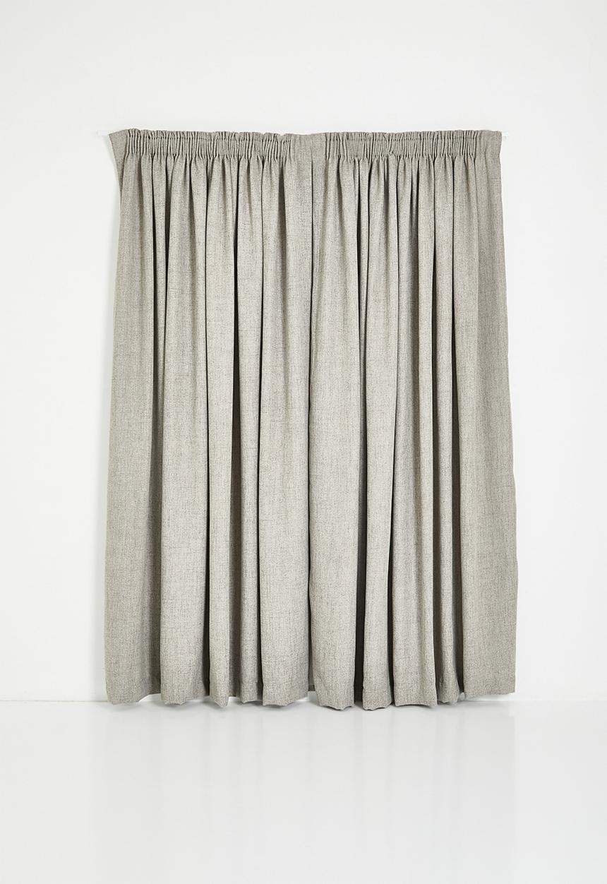 Sixth Floor - Textured Weave Lined Taped Curtain - Grey