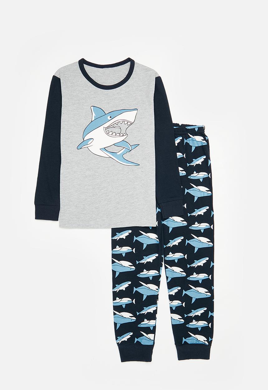 Pop Candy - Colour block pj set - blue & grey