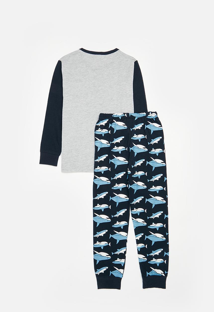 Pop Candy - Colour block pj set - blue & grey