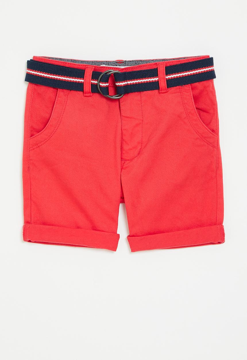 MINOTI - Chino short with belt - red