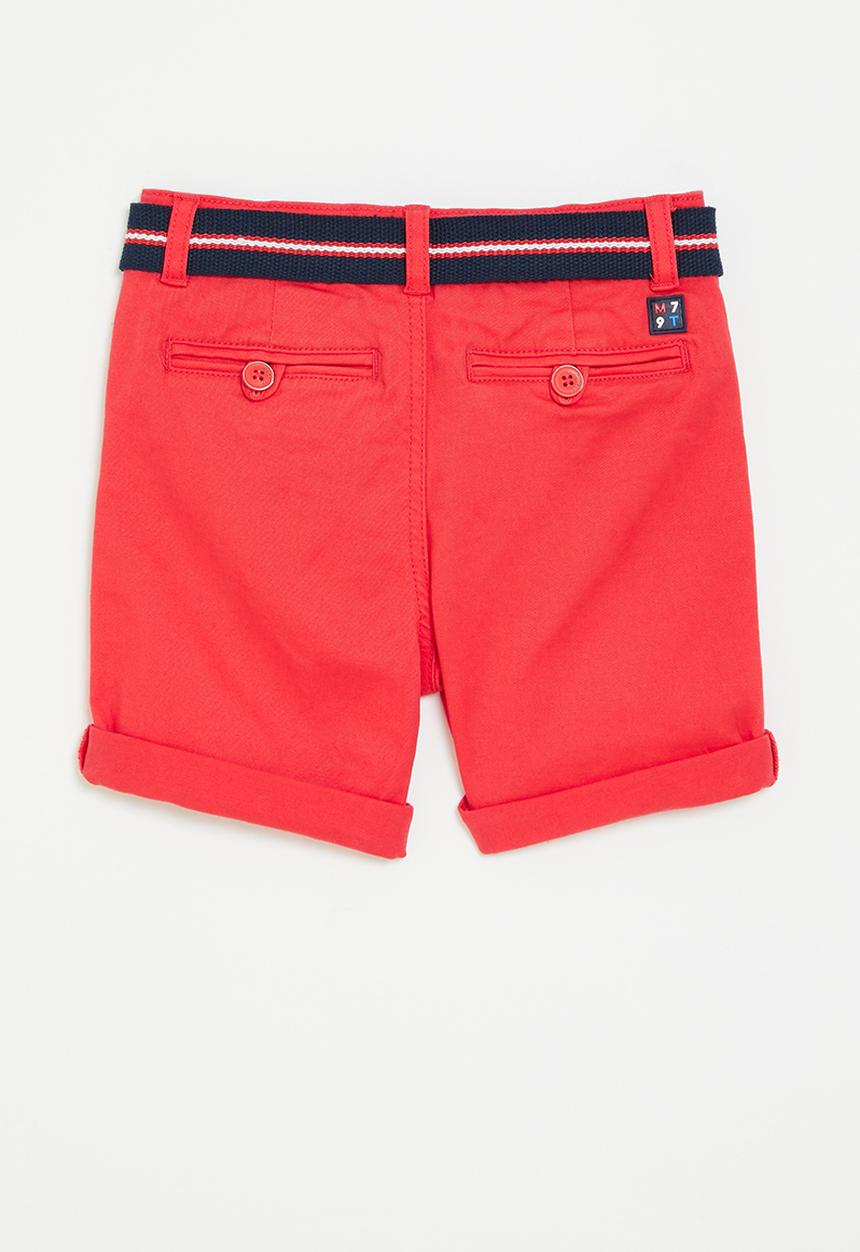 MINOTI - Chino short with belt - red