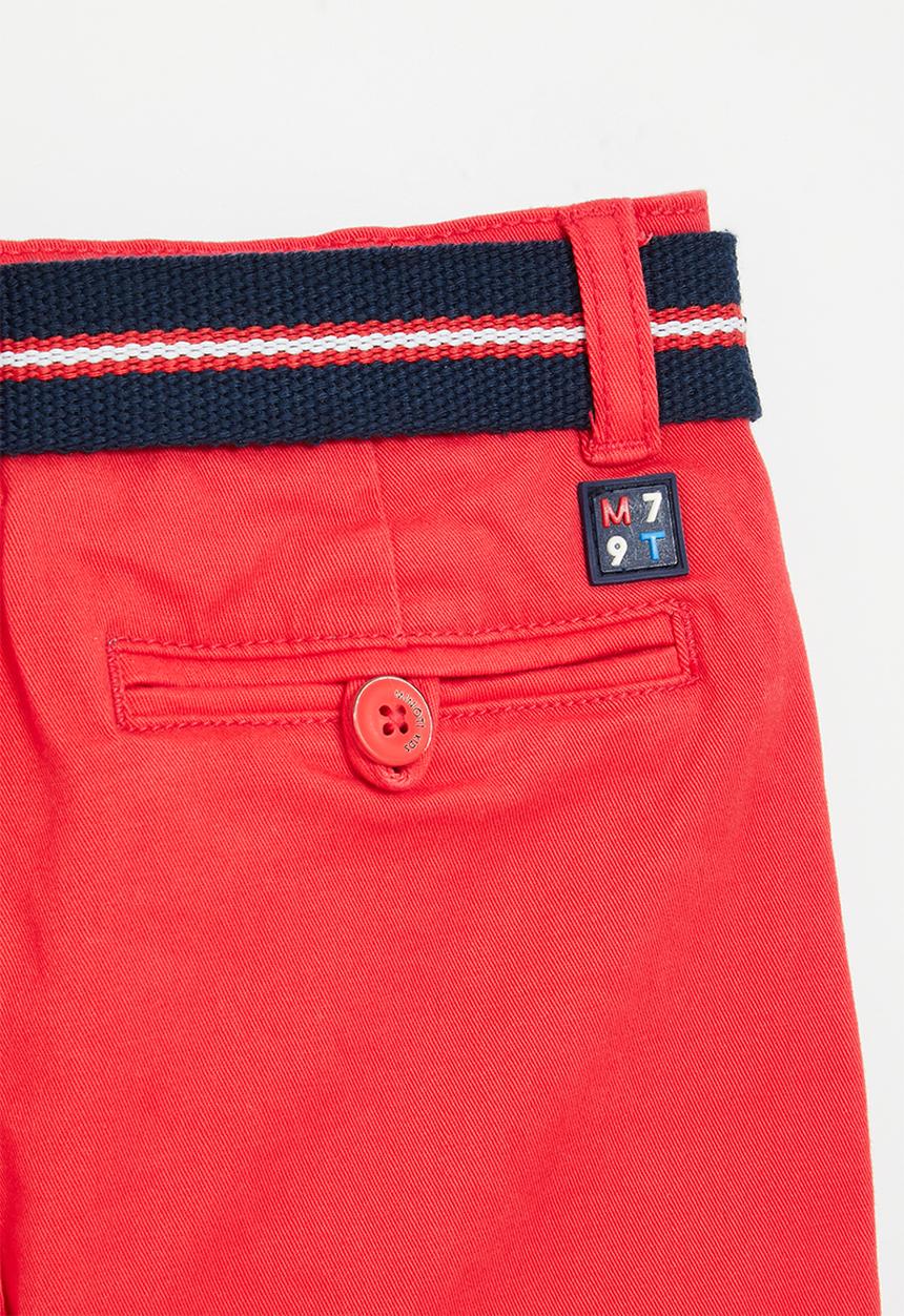 MINOTI - Chino short with belt - red