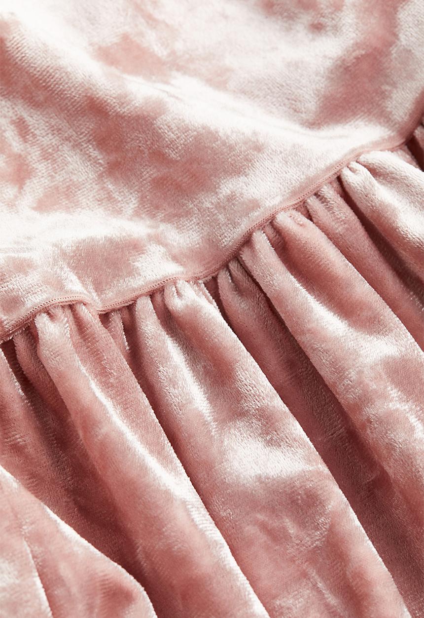 H&M - Collared velour dress - light pink 
