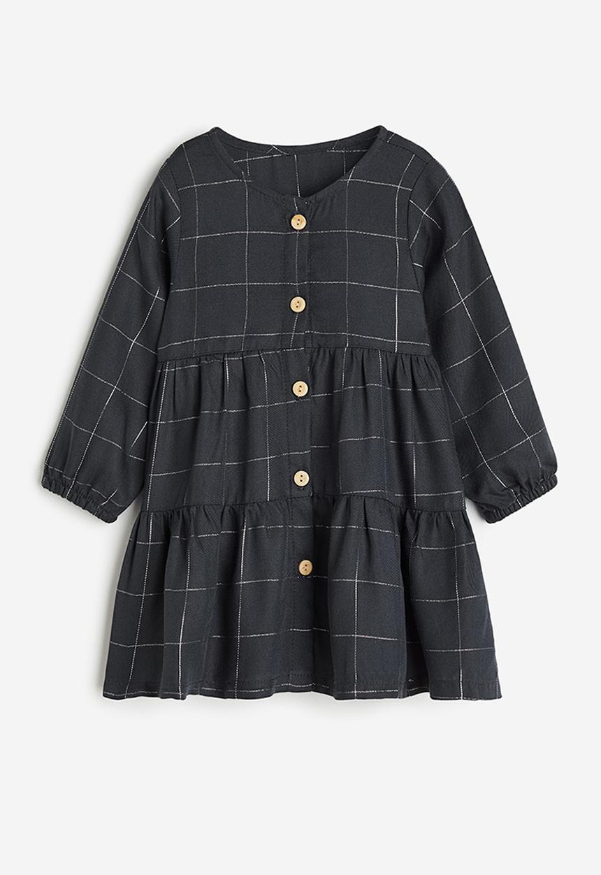 H&M - Button-front dress - grey checked 