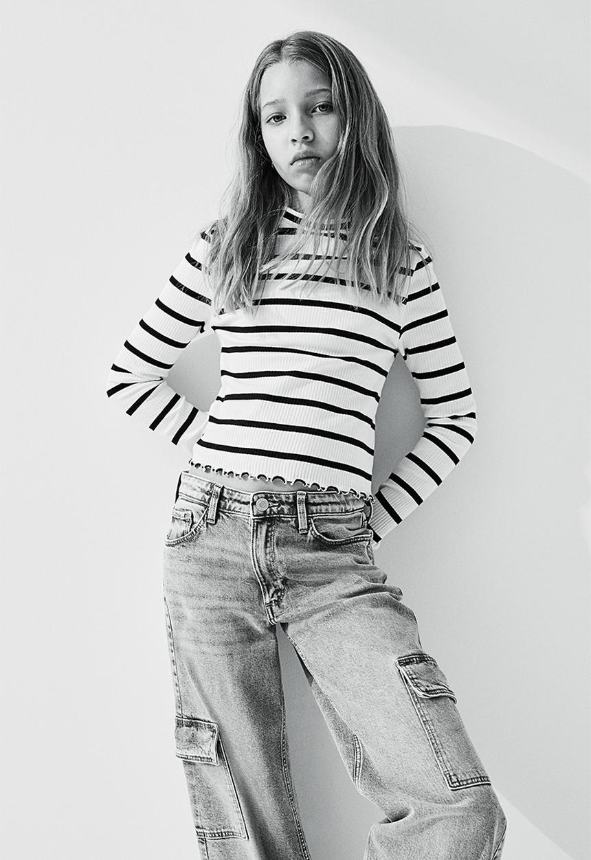 H&M - Long-sleeved jersey top - white & black 