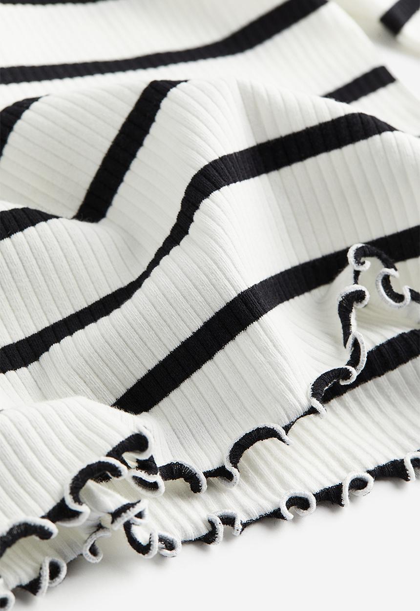 H&M - Long-sleeved jersey top - white & black 