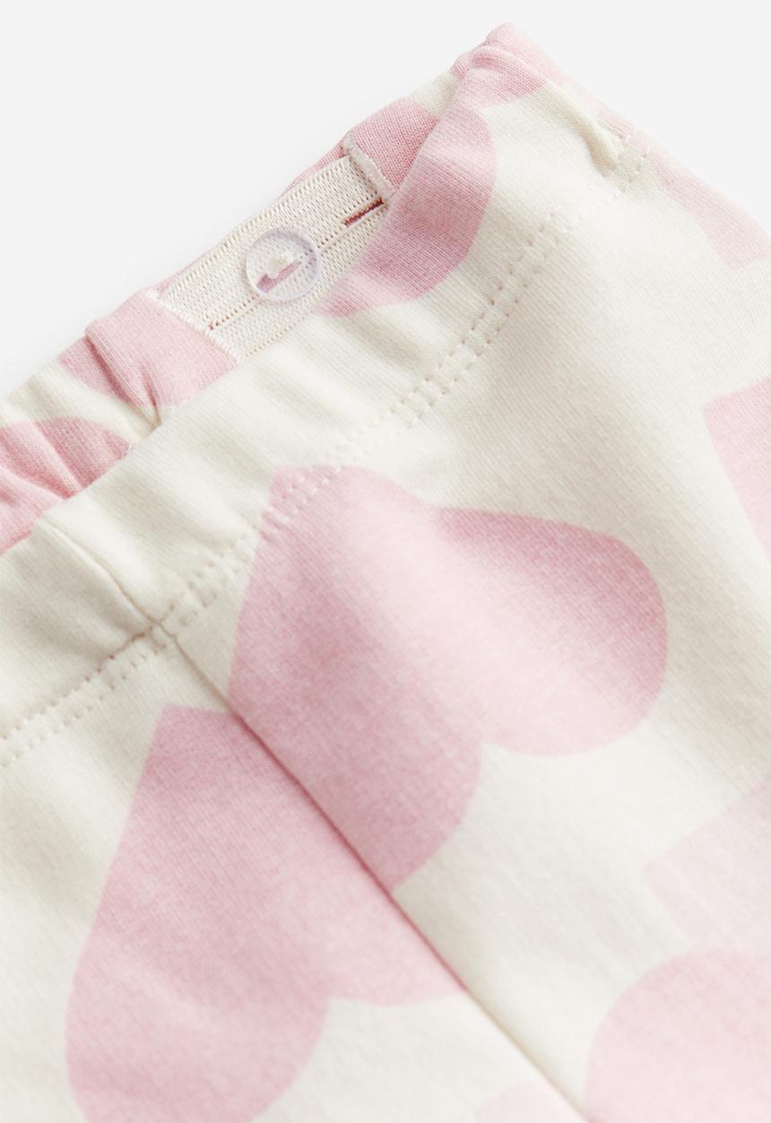 H&M - Brushed-inside leggings - White Hearts