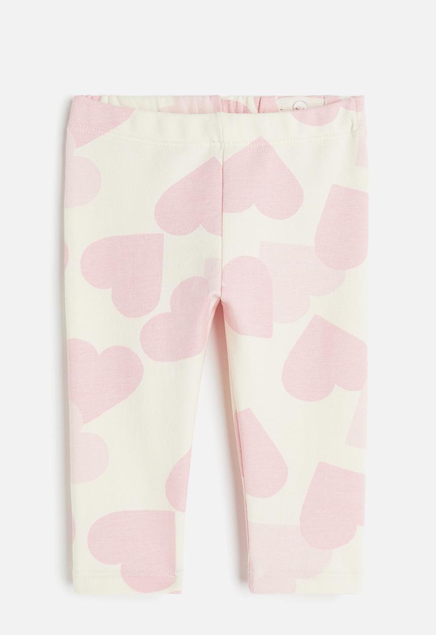H&M - Brushed-inside leggings - White Hearts