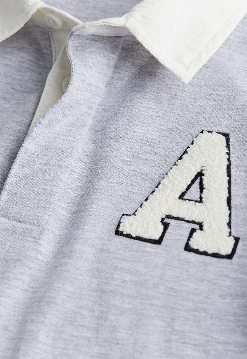 H&M - Cotton jersey rugby shirt - light grey marl