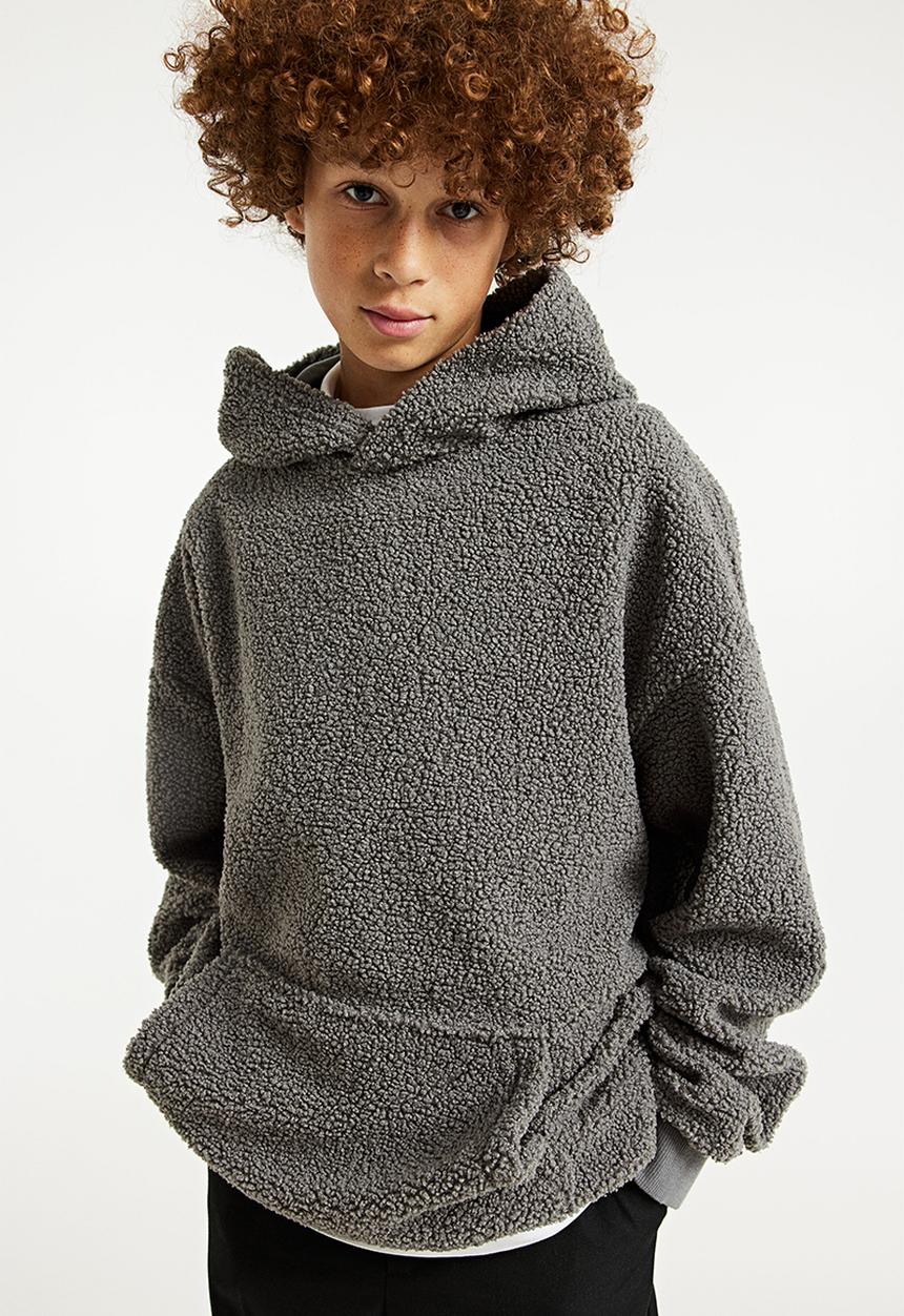 H&M - Teddy hoodie - grey