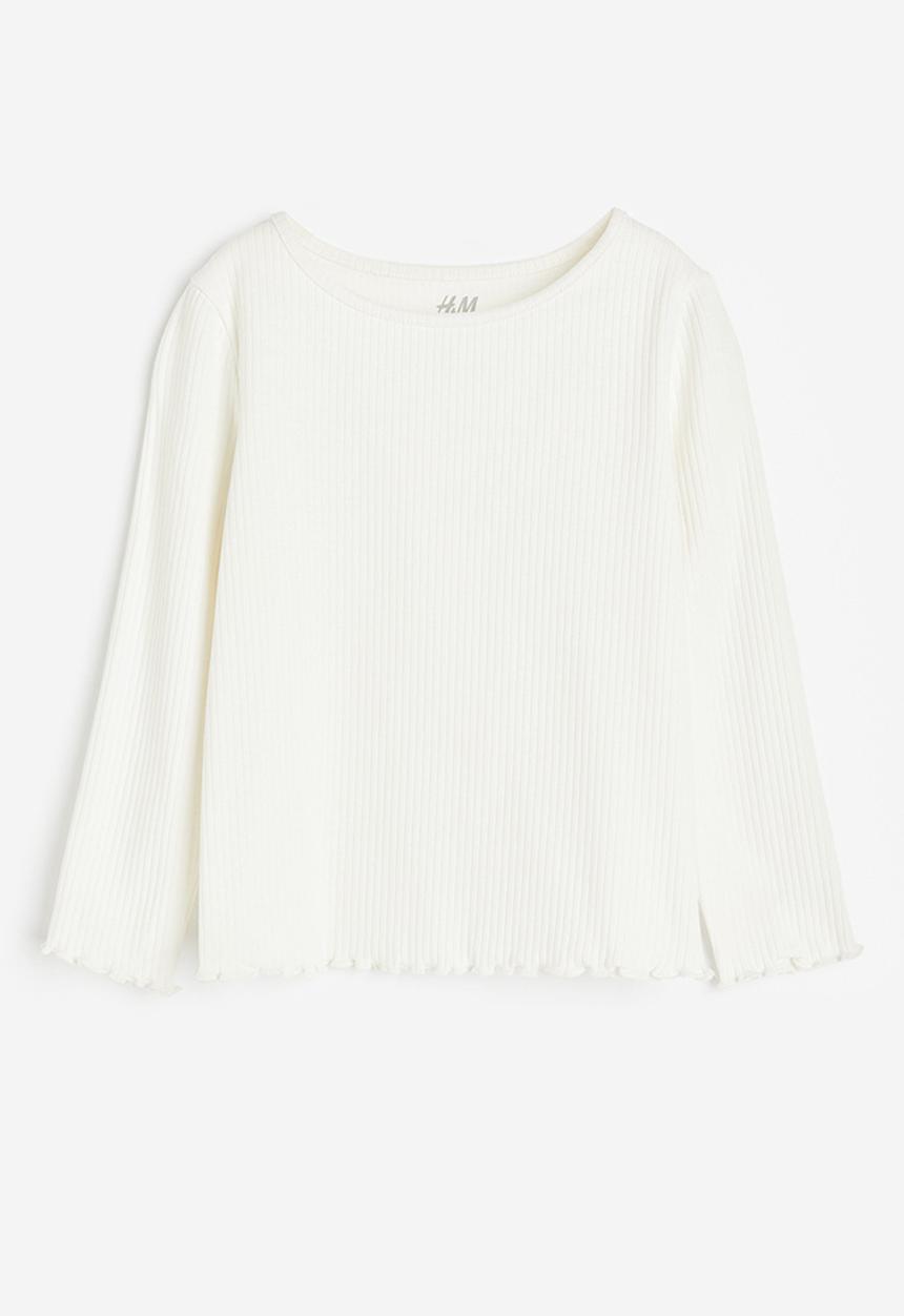 H&M - Long-sleeved jersey top - white