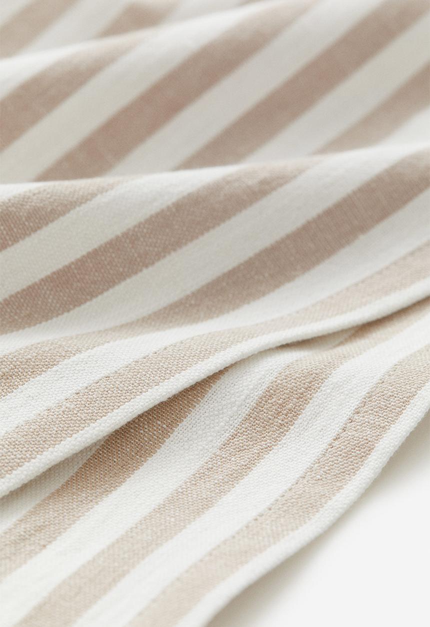 H&M - Striped cotton tablecloth - Beige striped