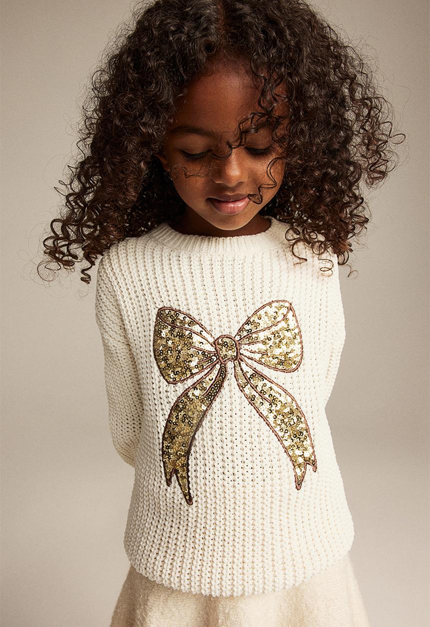 H&M - Knitted chenille jumper - white,multi