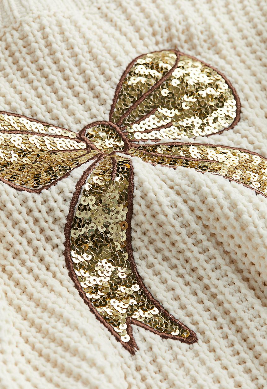H&M - Knitted chenille jumper - white,multi