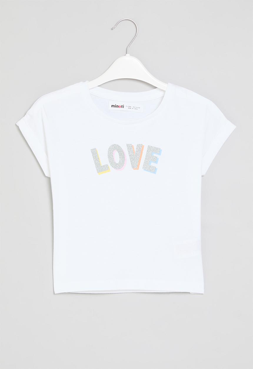 MINOTI - Graphic T-shirt with turn up - white