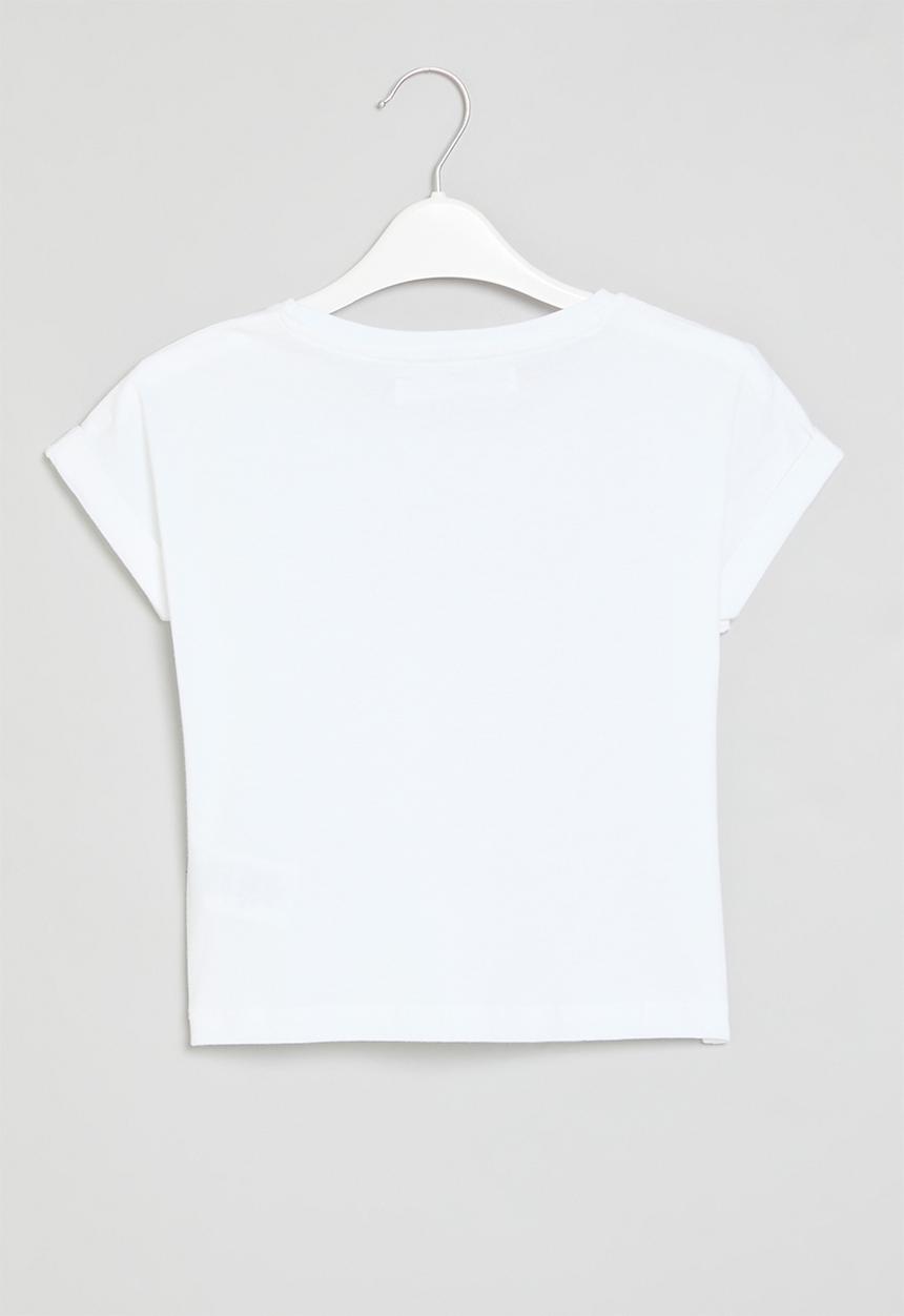 MINOTI - Graphic T-shirt with turn up - white