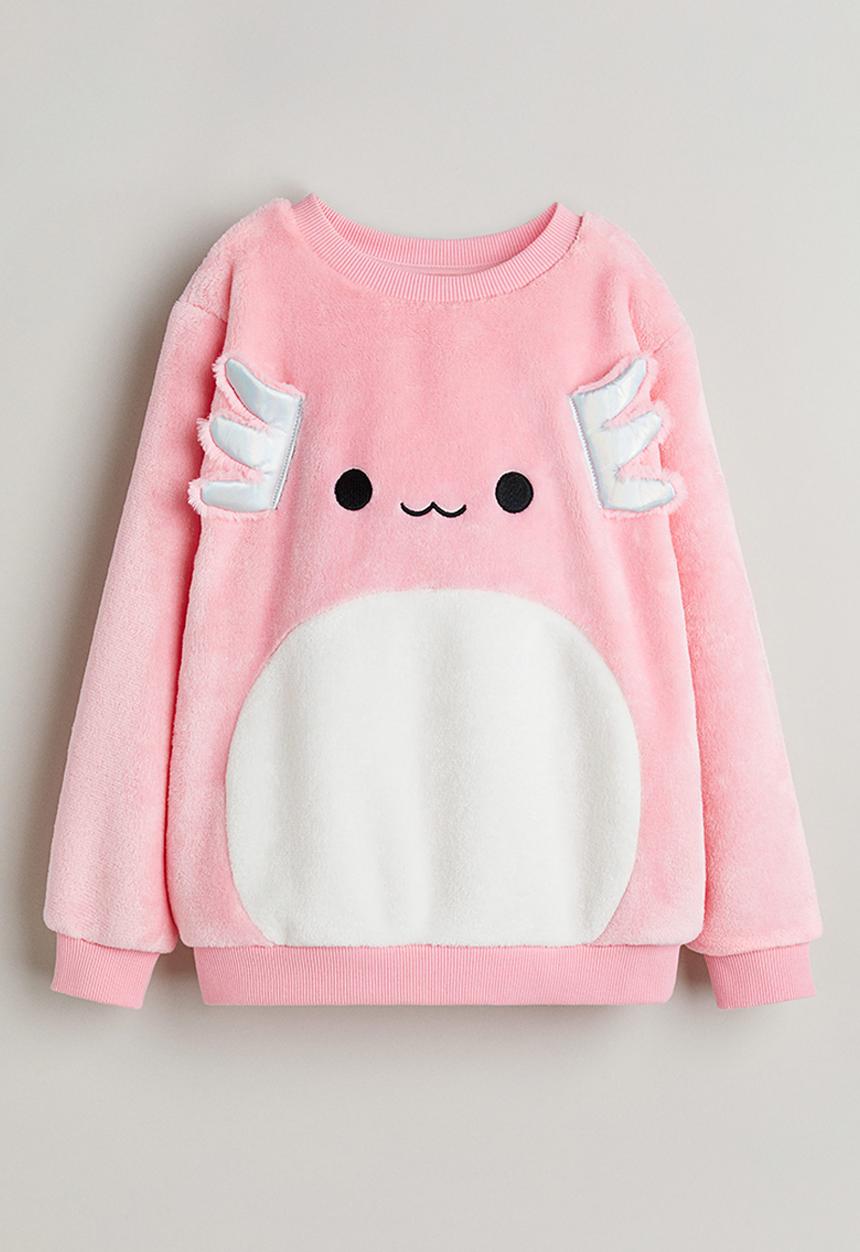 H&M - Appliquéd pile sweatshirt - pink 